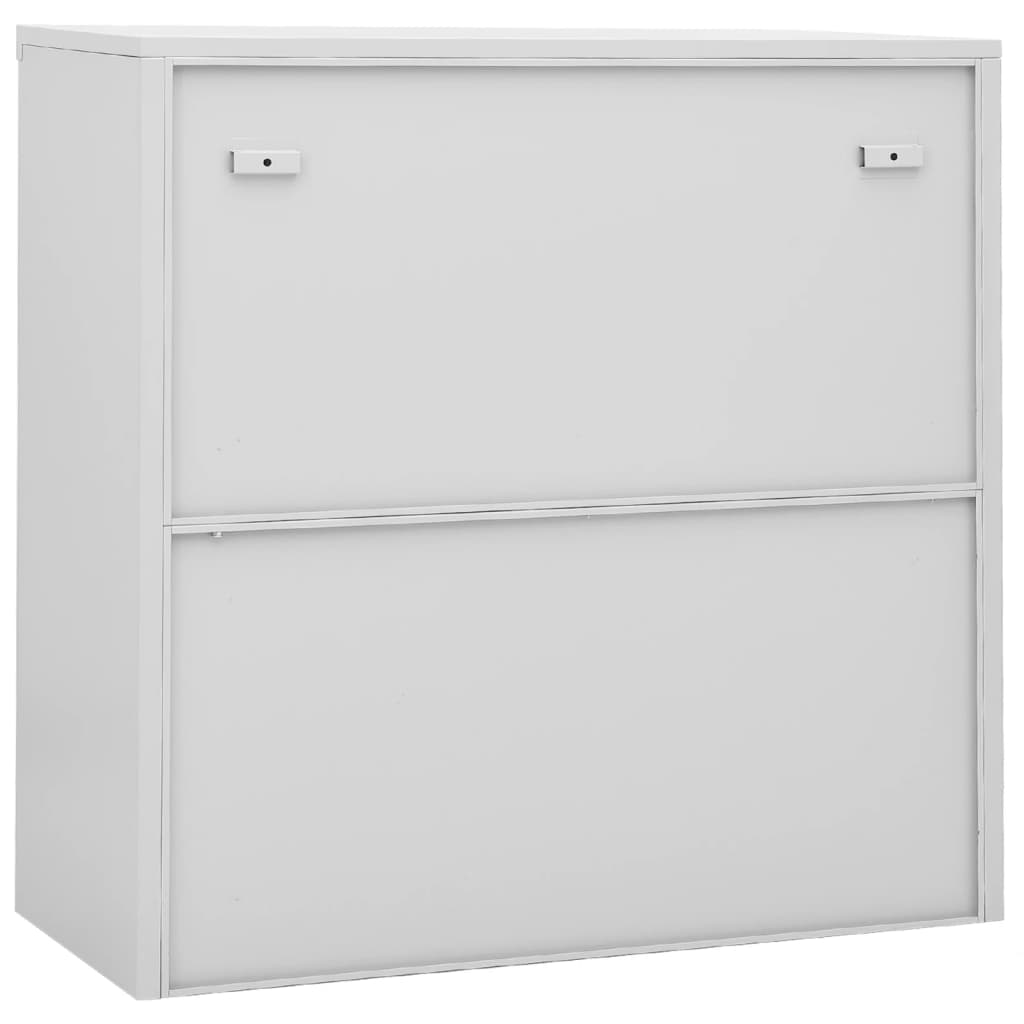 Armoire de bureau avec porte coulissante gris clair 90x40x90 cm en acier