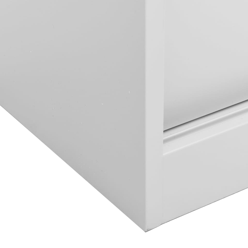 Armoire de bureau avec porte coulissante gris clair 90x40x90 cm en acier