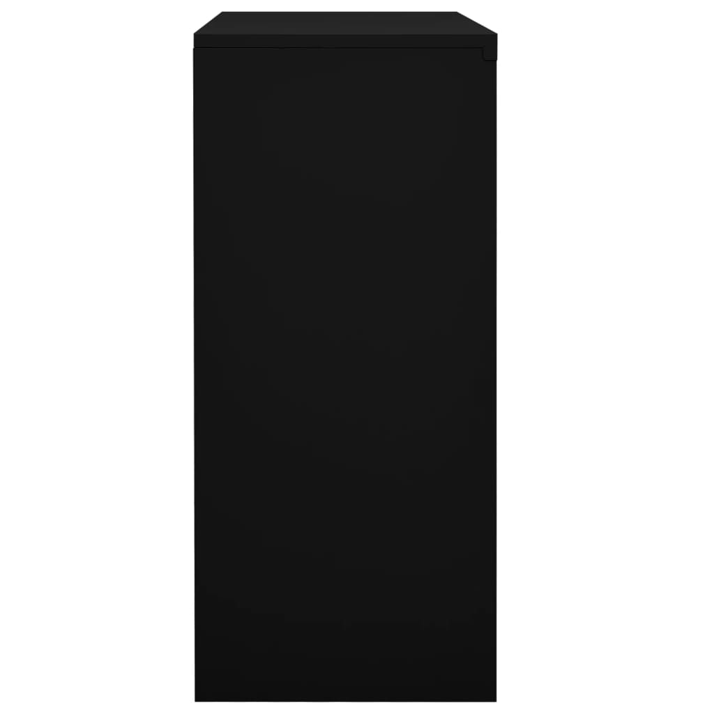 Armoire de bureau avec porte coulissante noire 90x40x90 cm en acier