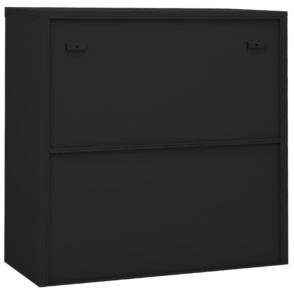 Armoire de bureau avec porte coulissante anthracite 90x40x90 cm acier
