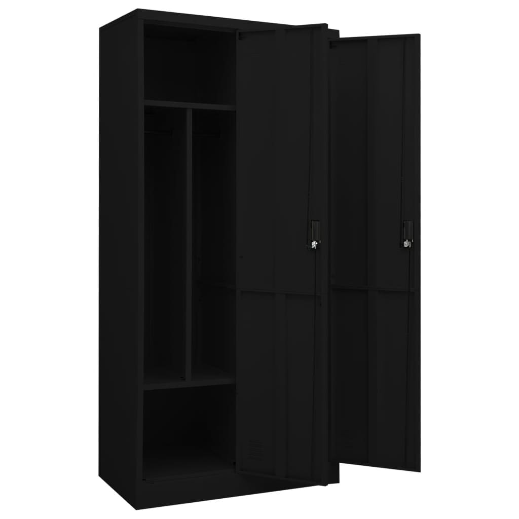 Kleiderschrank Schwarz 80x50x180 cm Stahl