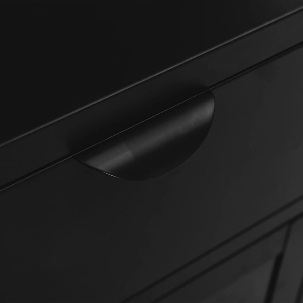 Bedside table black 40x30x54.5 cm steel and glass