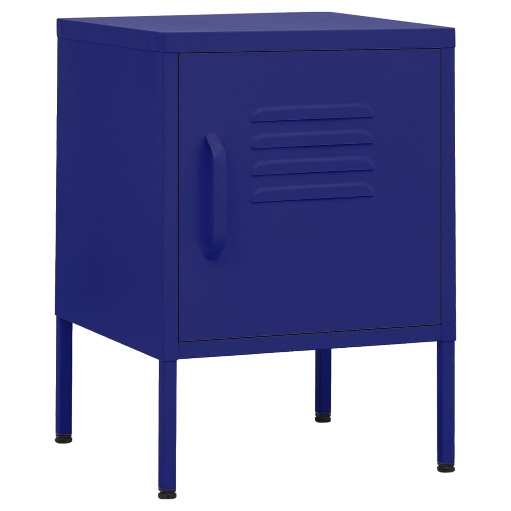 Bedside table navy blue 35x35x51 cm steel