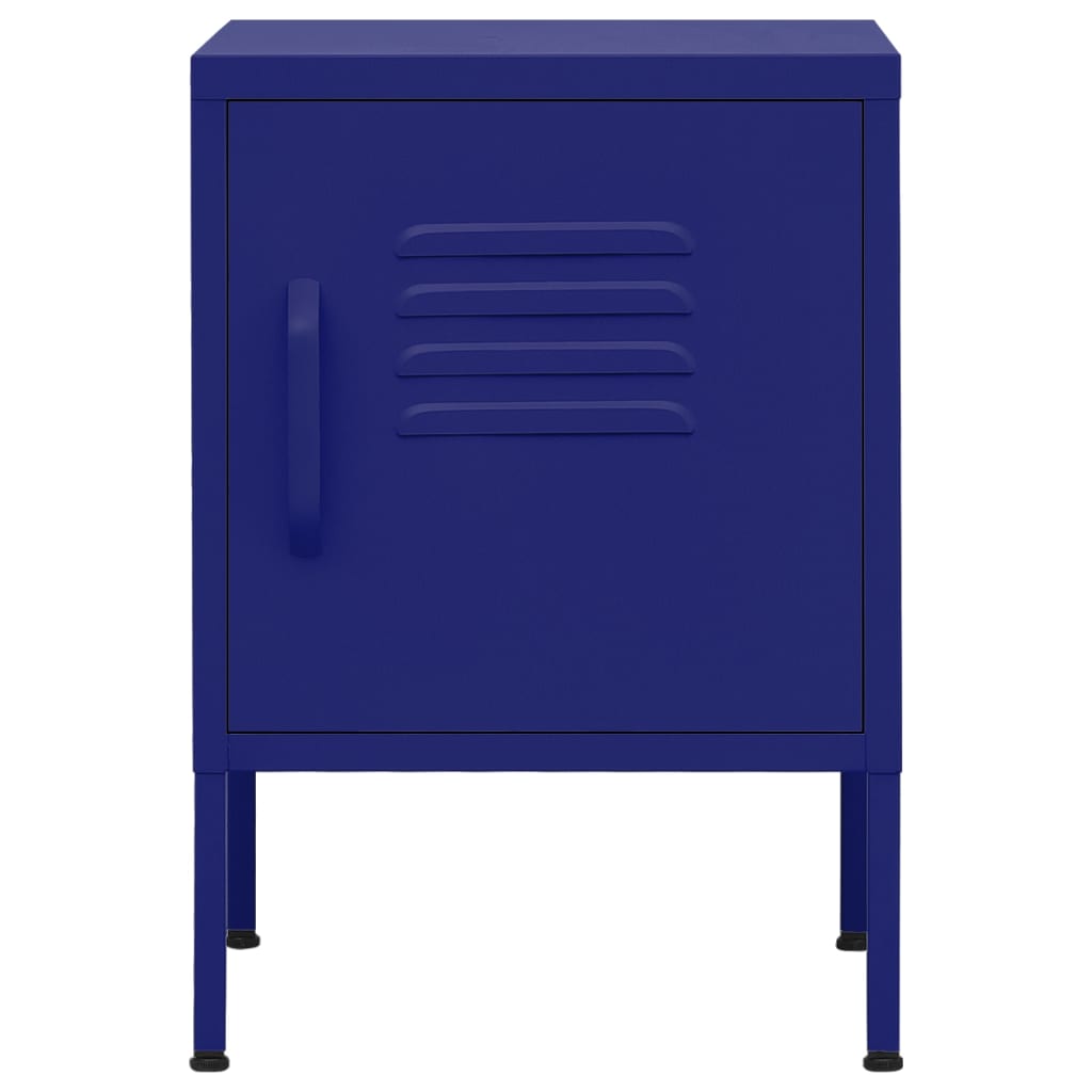 Bedside table navy blue 35x35x51 cm steel