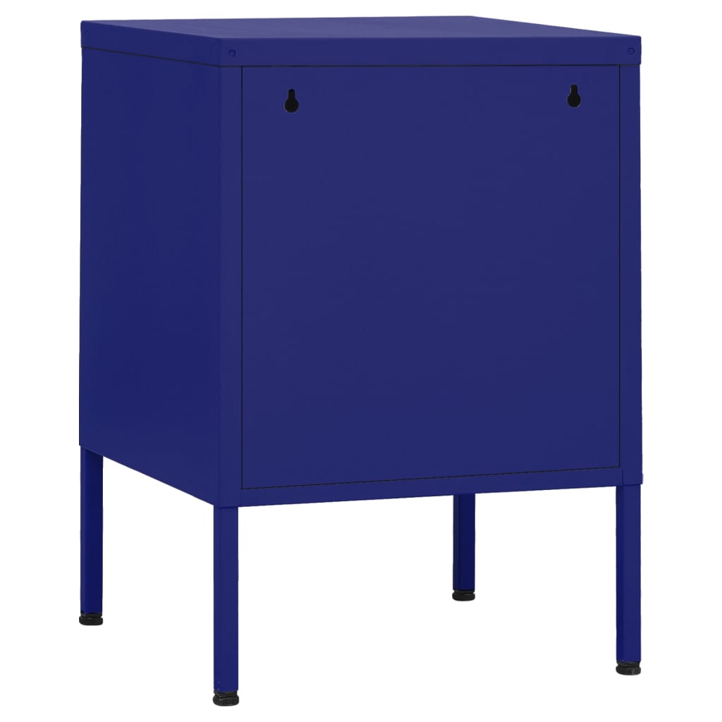 Bedside table navy blue 35x35x51 cm steel