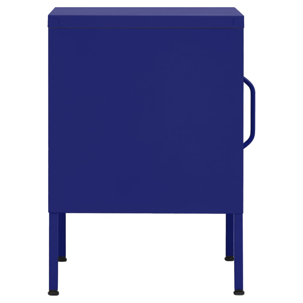 Bedside table navy blue 35x35x51 cm steel