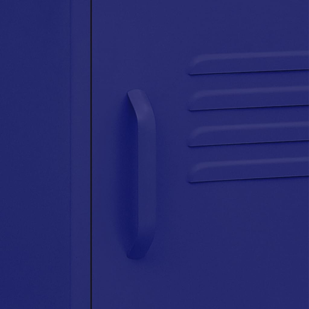 Bedside table navy blue 35x35x51 cm steel