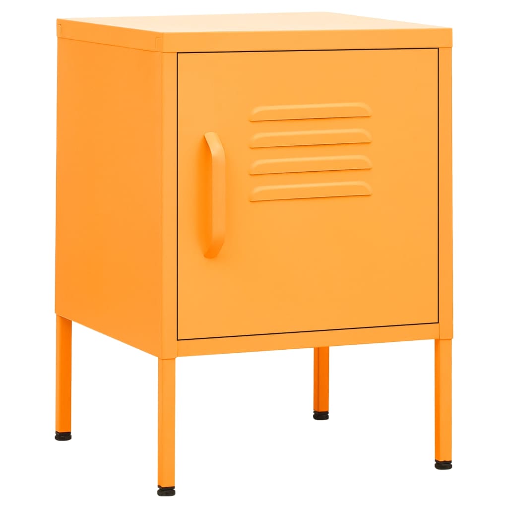 Bedside table mustard yellow 35x35x51 cm steel