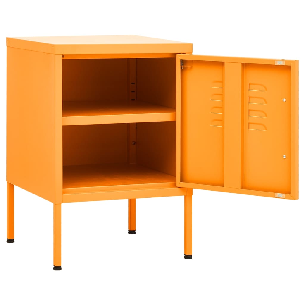 Bedside table mustard yellow 35x35x51 cm steel