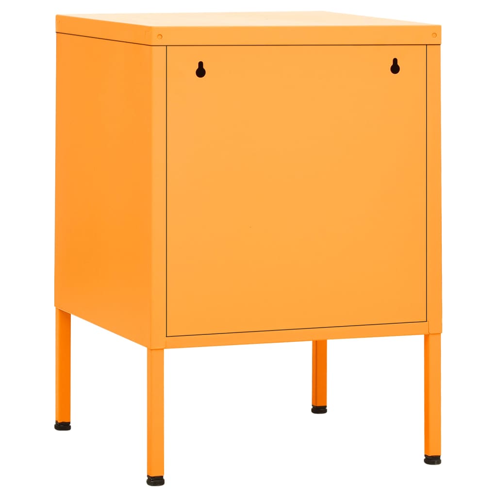 Bedside table mustard yellow 35x35x51 cm steel