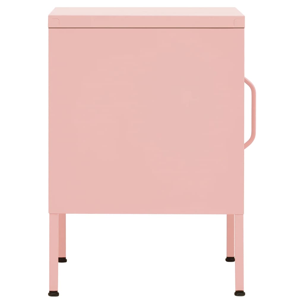 Bedside table pink 35x35x51 cm steel