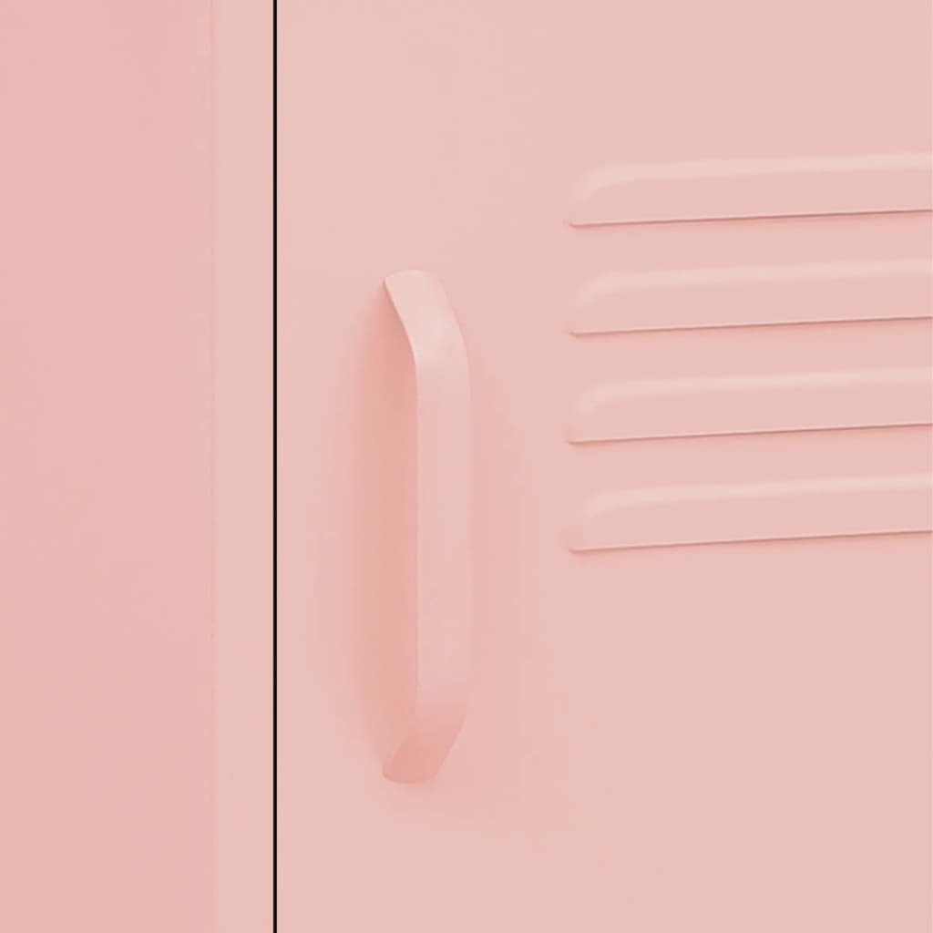 Bedside table pink 35x35x51 cm steel