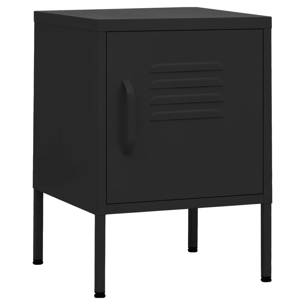 Bedside table black 35x35x51 cm steel