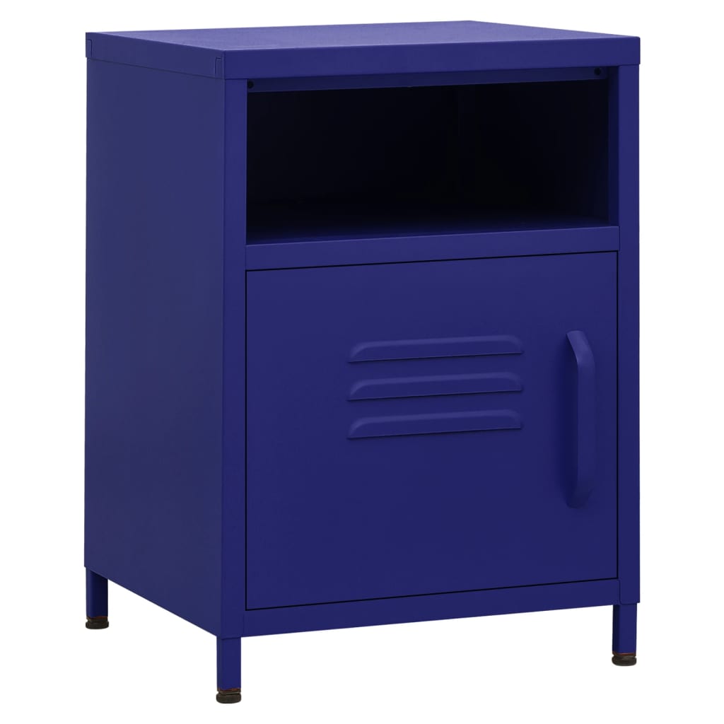 Bedside table navy blue 35x35x51 cm steel