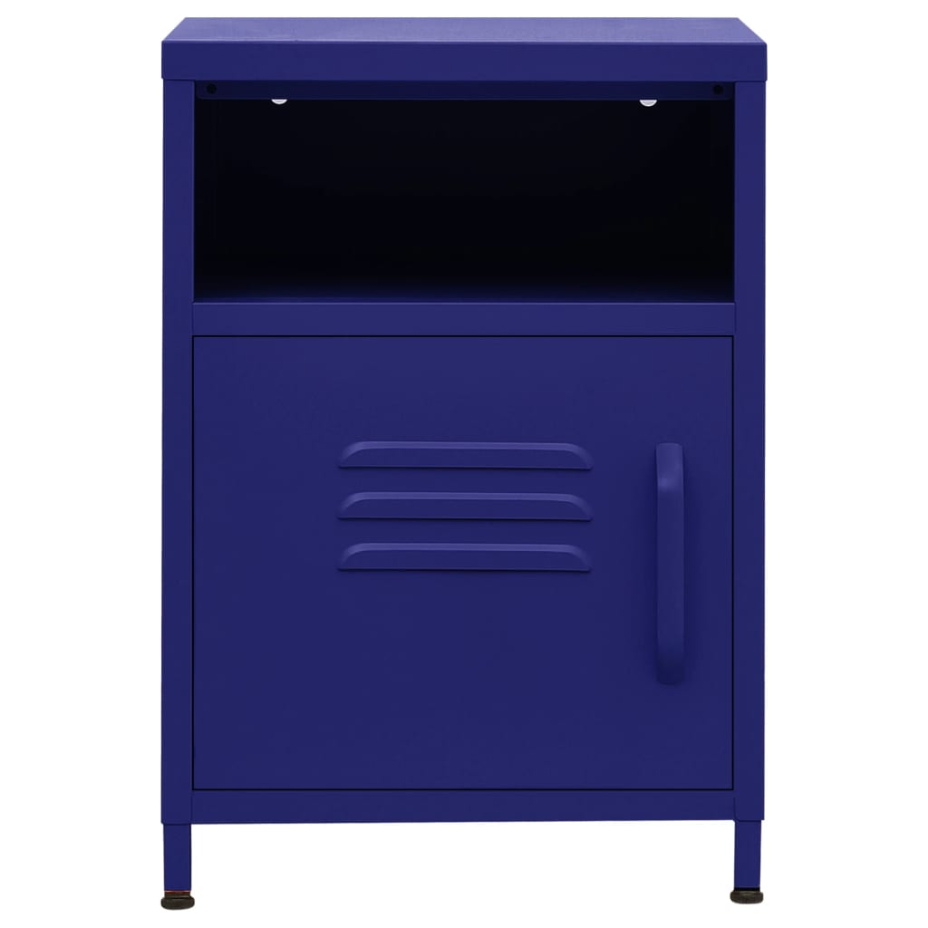 Bedside table navy blue 35x35x51 cm steel