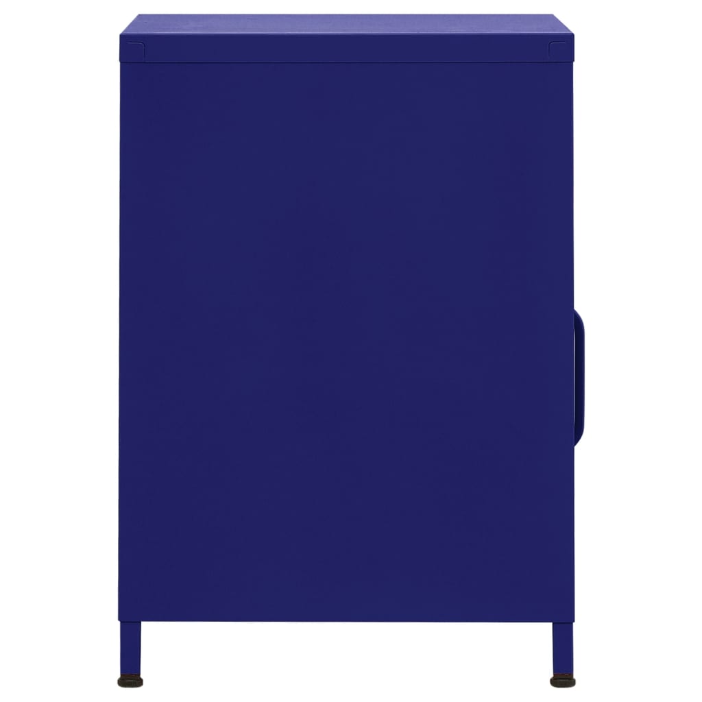 Bedside table navy blue 35x35x51 cm steel