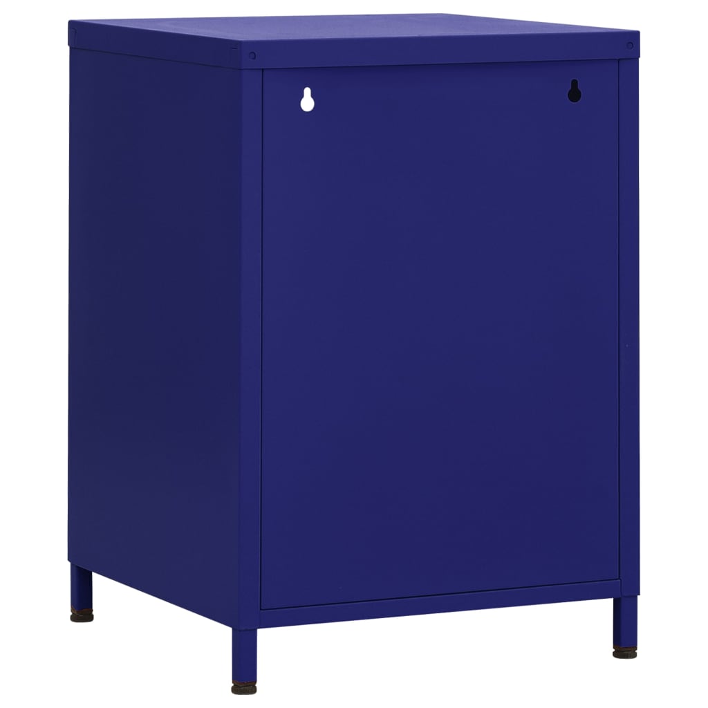 Bedside table navy blue 35x35x51 cm steel