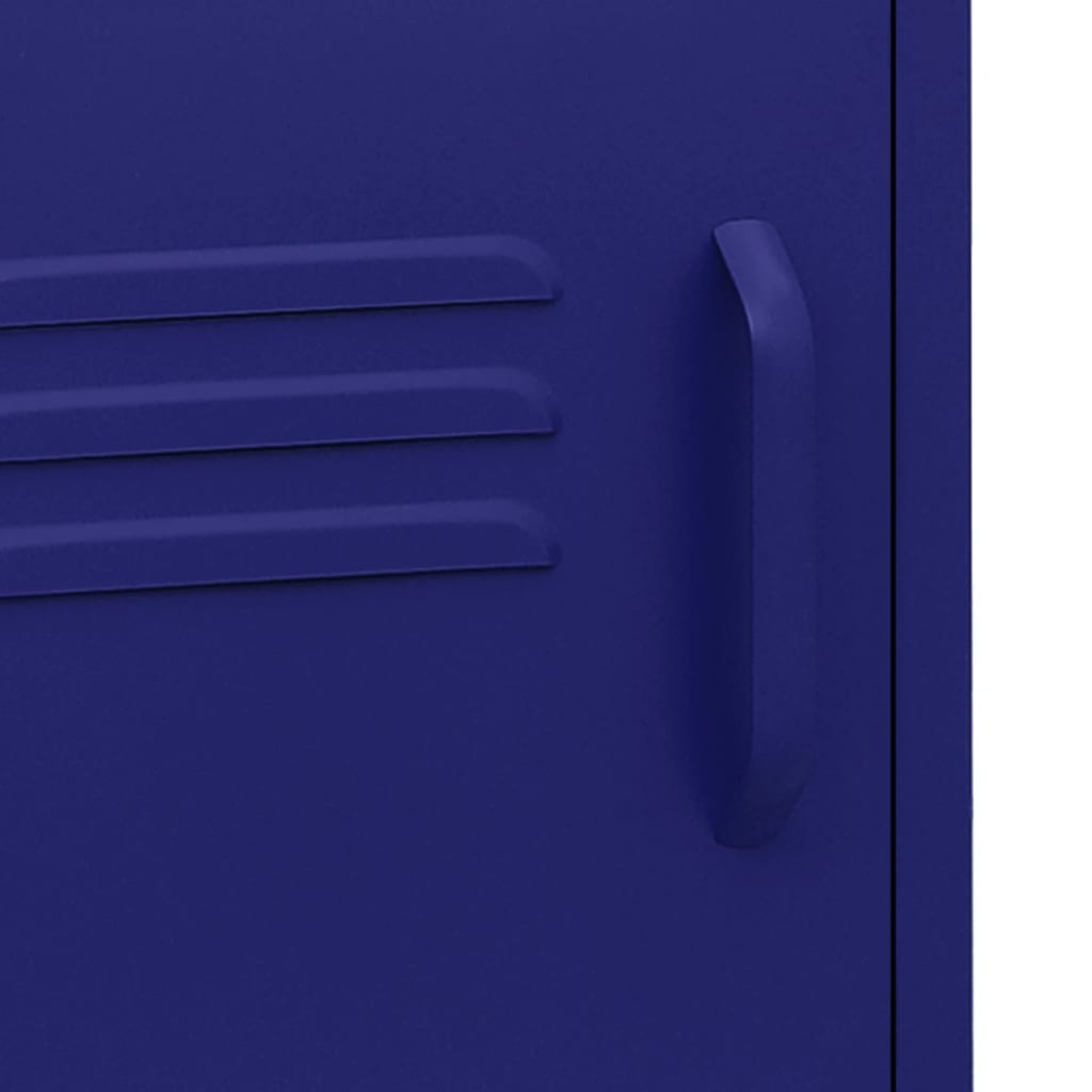 Bedside table navy blue 35x35x51 cm steel