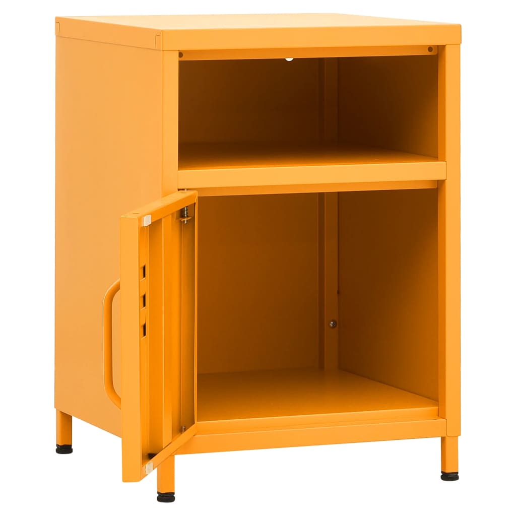 Bedside table mustard yellow 35x35x51 cm steel