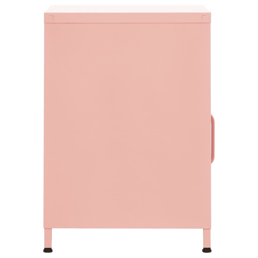 Bedside table pink 35x35x51 cm steel