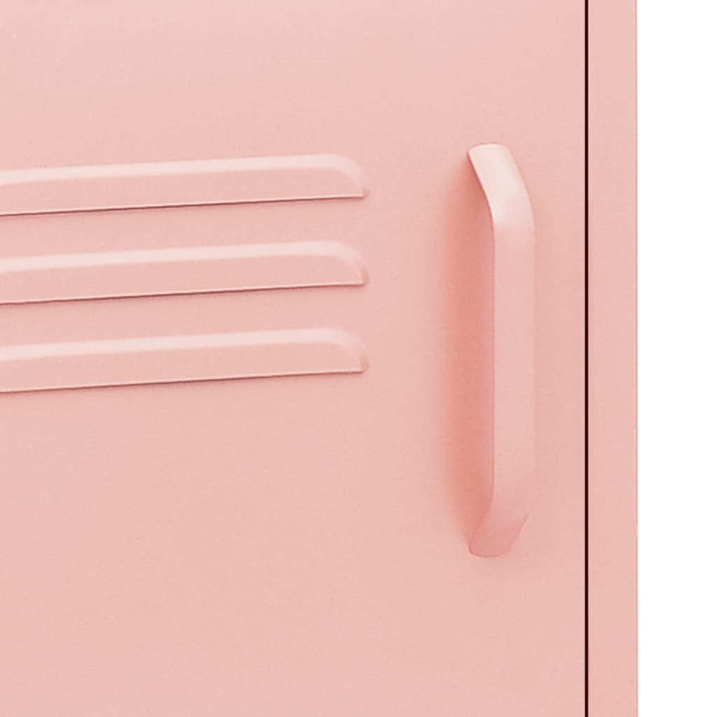 Bedside table pink 35x35x51 cm steel