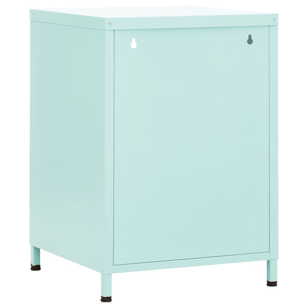 Bedside table mint green 35x35x51 cm steel