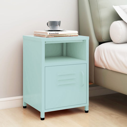 Bedside table mint green 35x35x51 cm steel