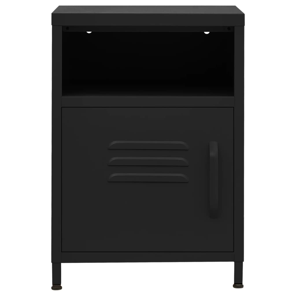 Bedside table black 35x35x51 cm steel