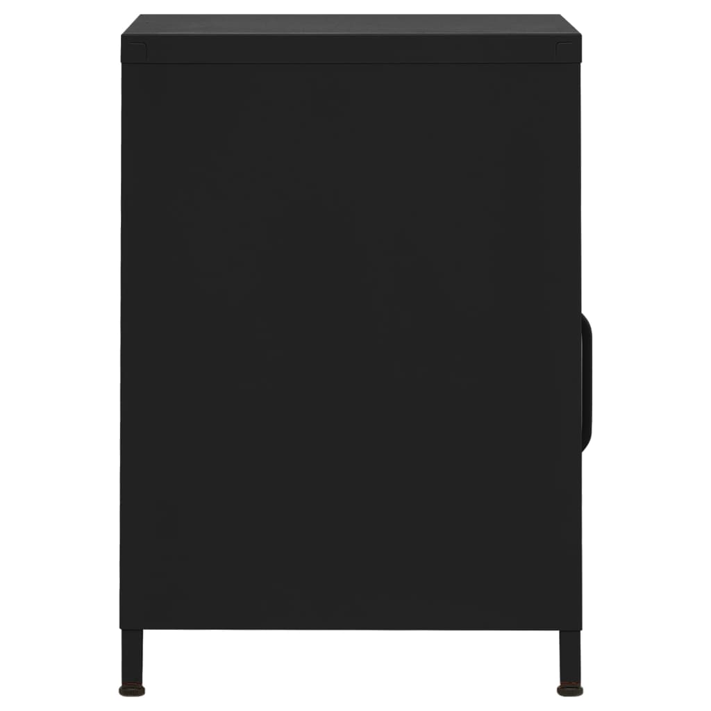 Bedside table black 35x35x51 cm steel