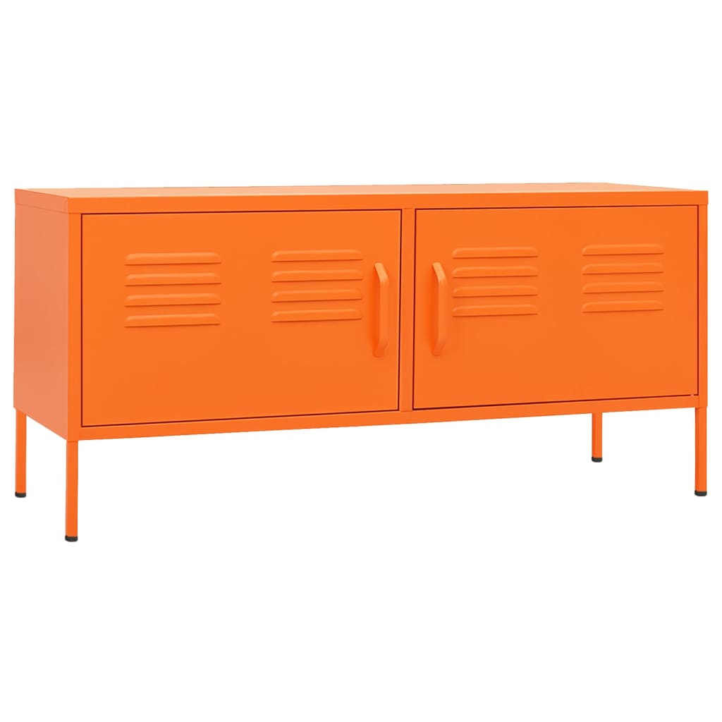 Meuble TV orange 105x35x50 cm acier