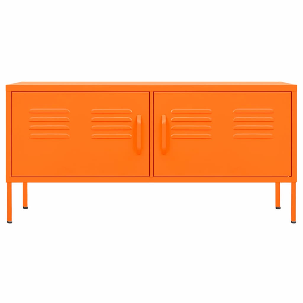 Meuble TV orange 105x35x50 cm acier