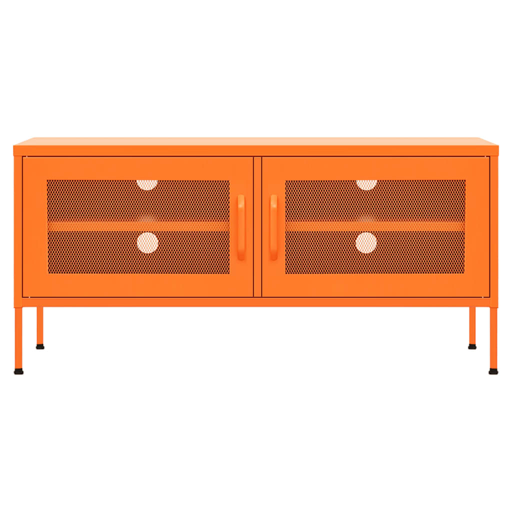Meuble TV orange 105x35x50 cm acier