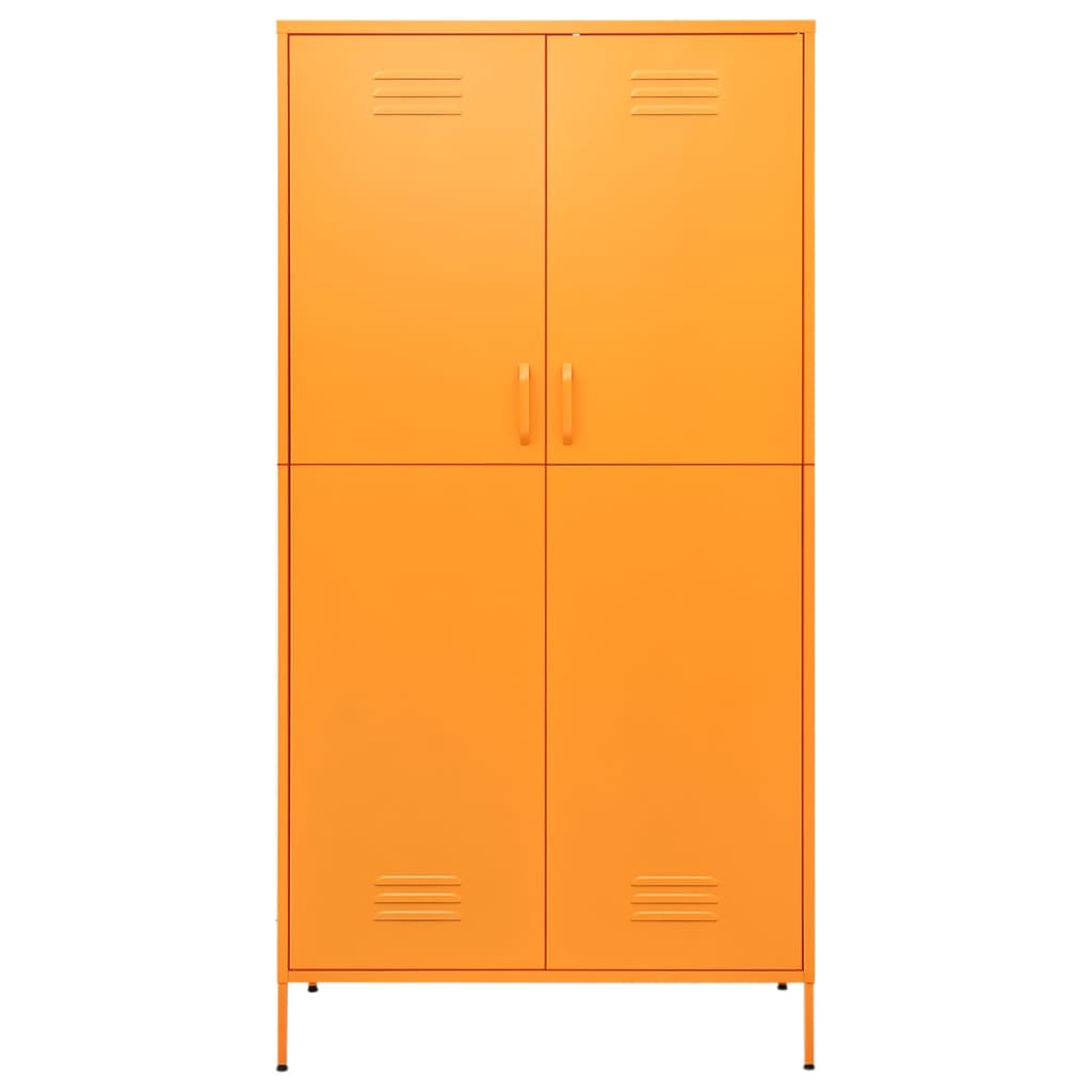 Wardrobe mustard yellow 90x50x180 cm steel