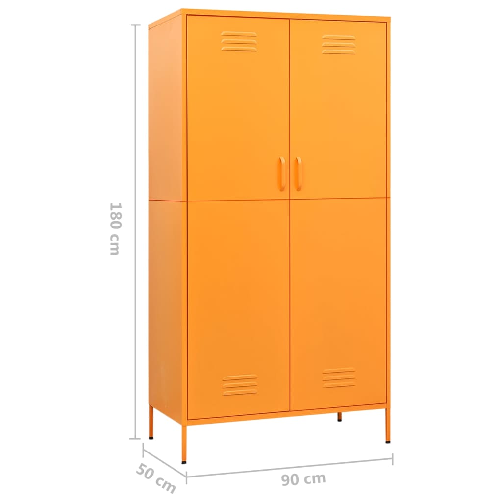 Wardrobe mustard yellow 90x50x180 cm steel