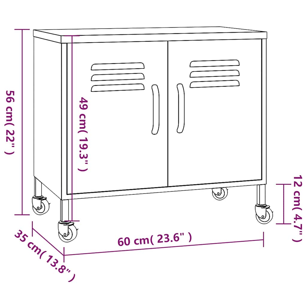 Lagerschrank Marineblau 60x35x56 cm Stahl