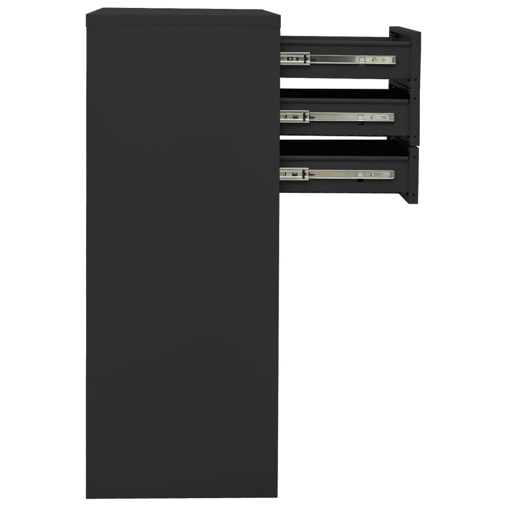 Armoire de bureau anthracite 90x40x102 cm en acier