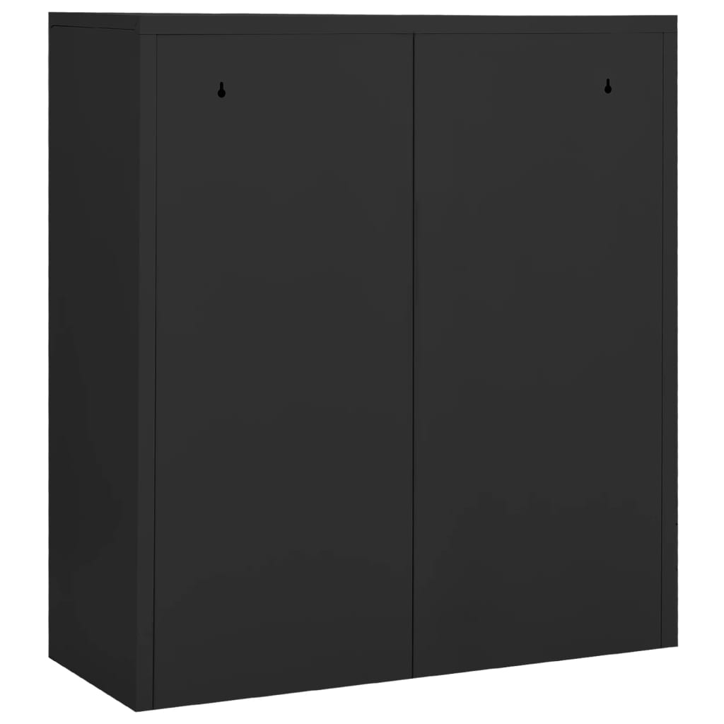 Armoire de bureau anthracite 90x40x102 cm en acier
