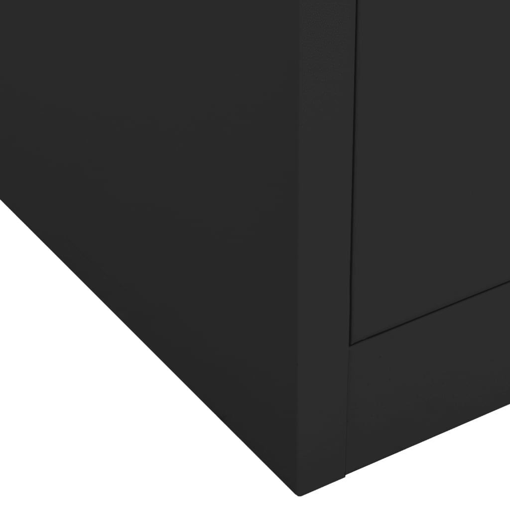 Armoire de bureau anthracite 90x40x102 cm en acier