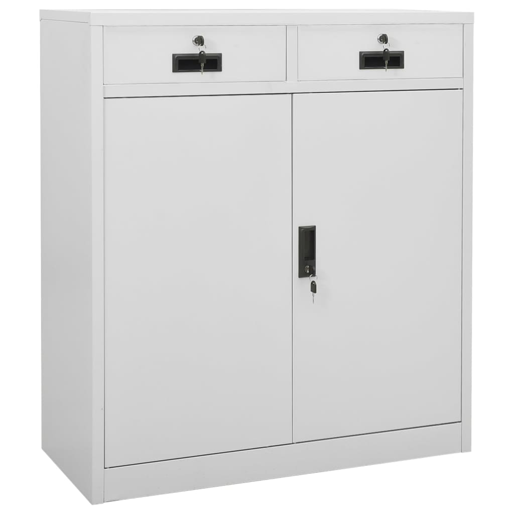 Office cabinet light grey 90x40x102 cm steel