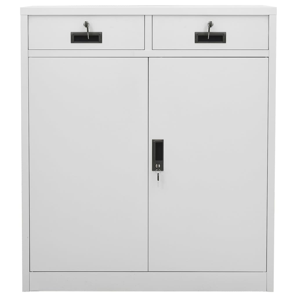 Office cabinet light grey 90x40x102 cm steel