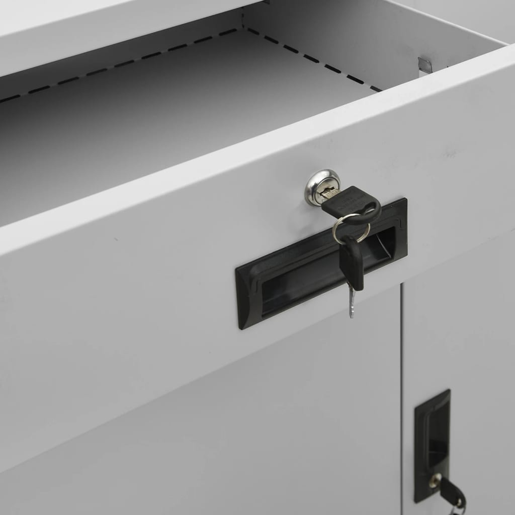 Office cabinet light grey 90x40x102 cm steel
