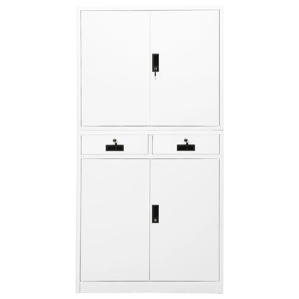 Office cabinet white 90x40x180 cm steel