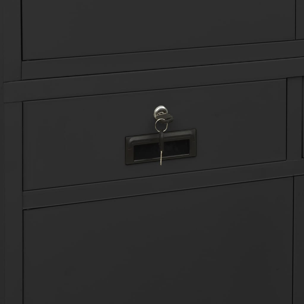 Armoire de bureau anthracite 90x40x180 cm en acier