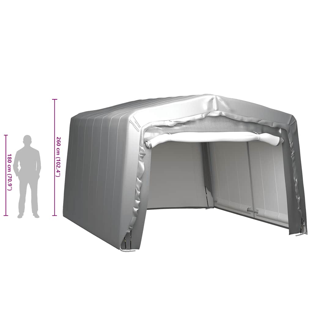 Tente de rangement 370x370 cm gris acier