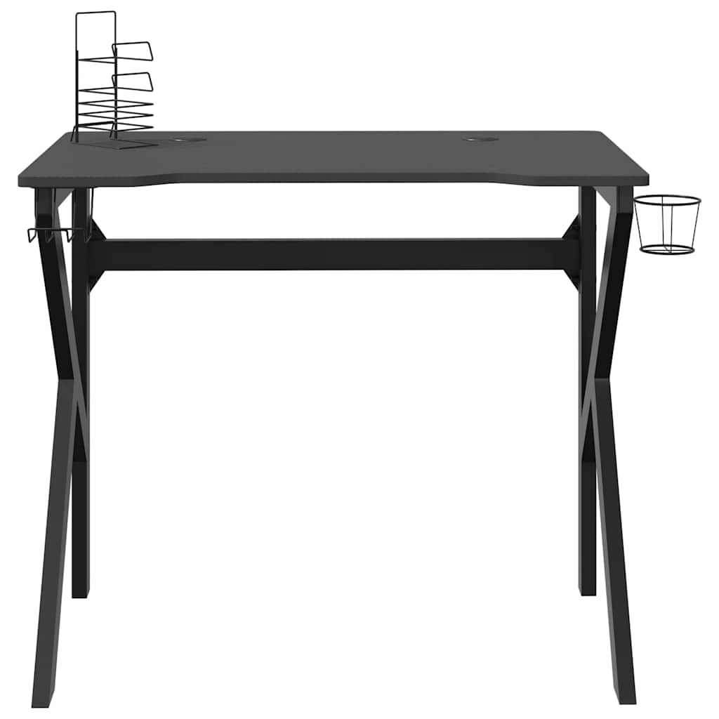 Gaming-Schreibtisch mit K-Gestell Schwarz 90x60x75 cm