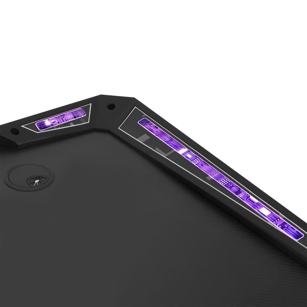 Gaming-Schreibtisch mit LED Y-Gestell Schwarz Rot 110x60x75 cm