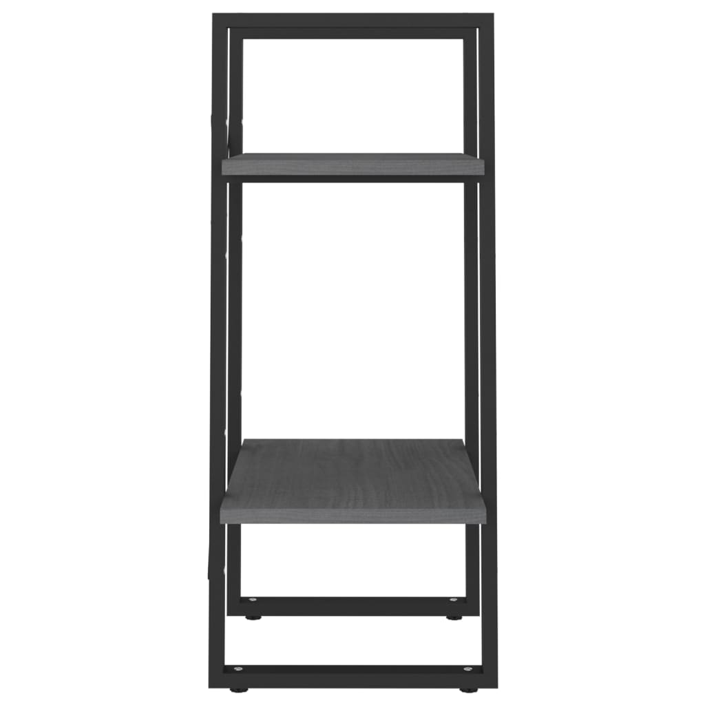 Bookcase 2 Shelves Grey 40x30x70 cm Solid Pine