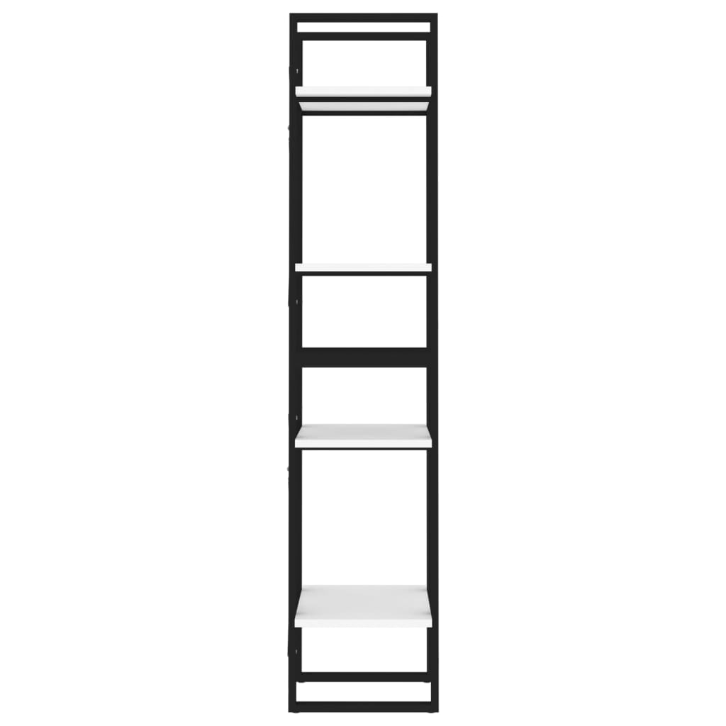 Bibliothèque 4 compartiments blanc 40x30x140 cm en bois