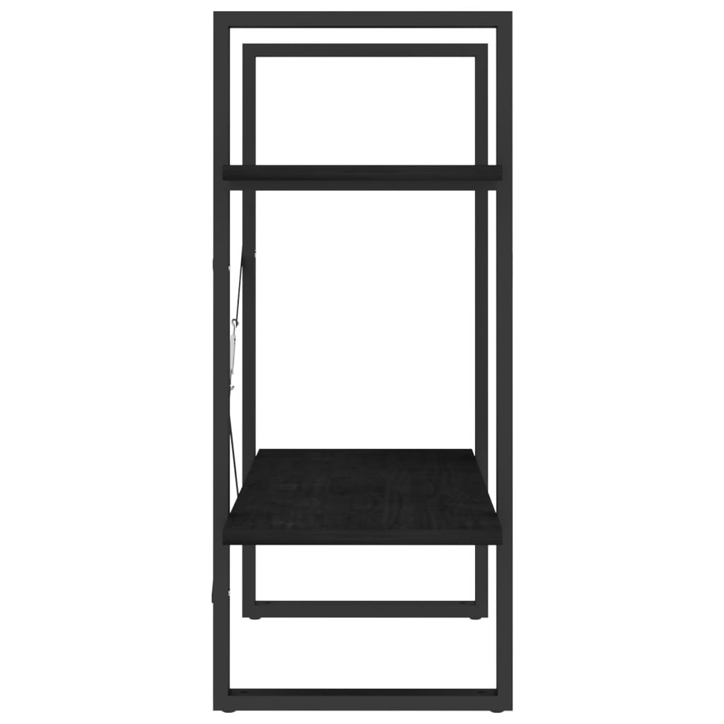 Bookcase 2 Shelves Black 60x30x70 cm Solid Pine
