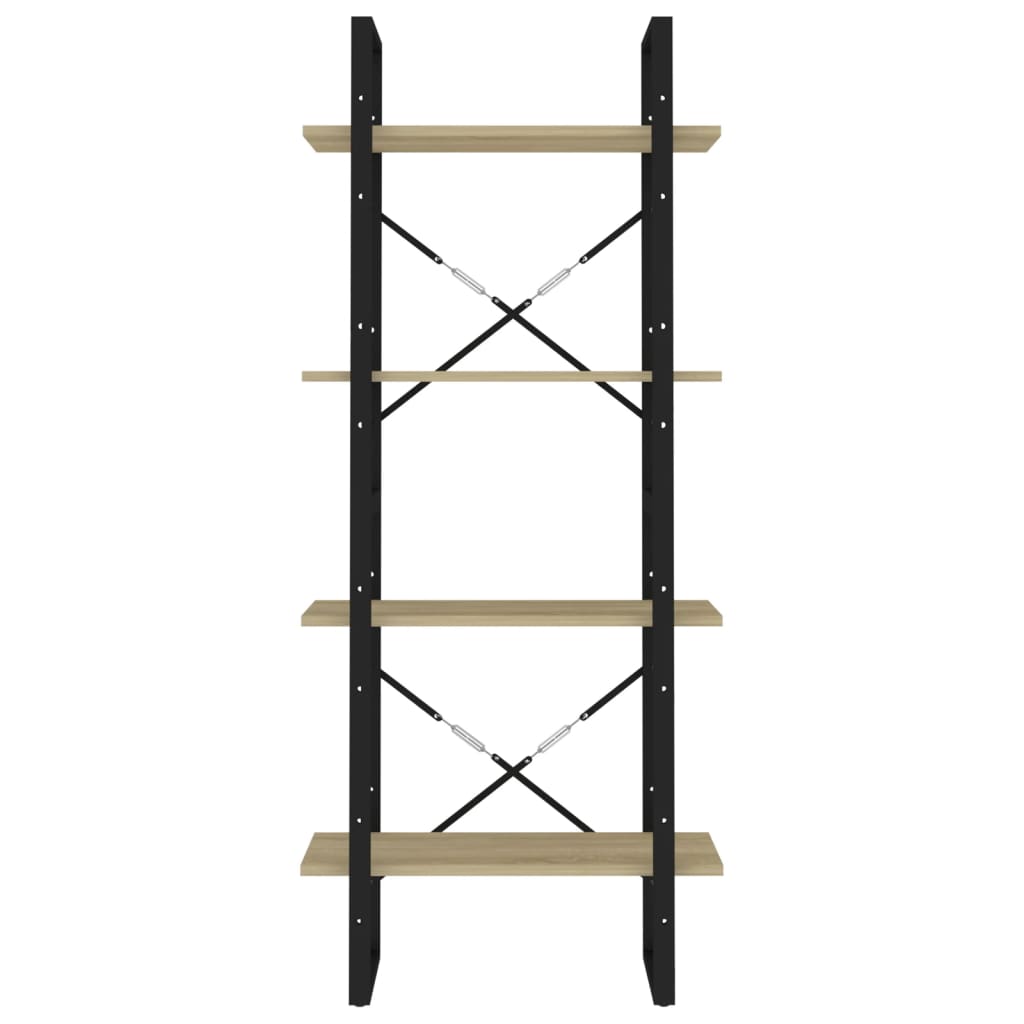 Bibliothèque 4 compartiments en chêne Sonoma 60x30x140 cm matériau bois